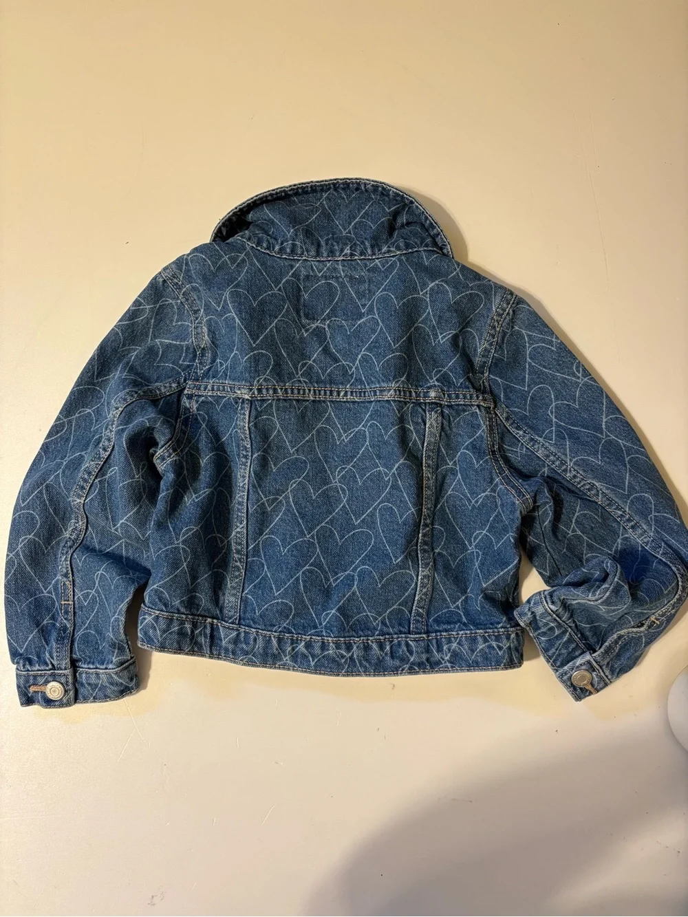 Old Navy Blue Denim Jacket with Heart Stitching